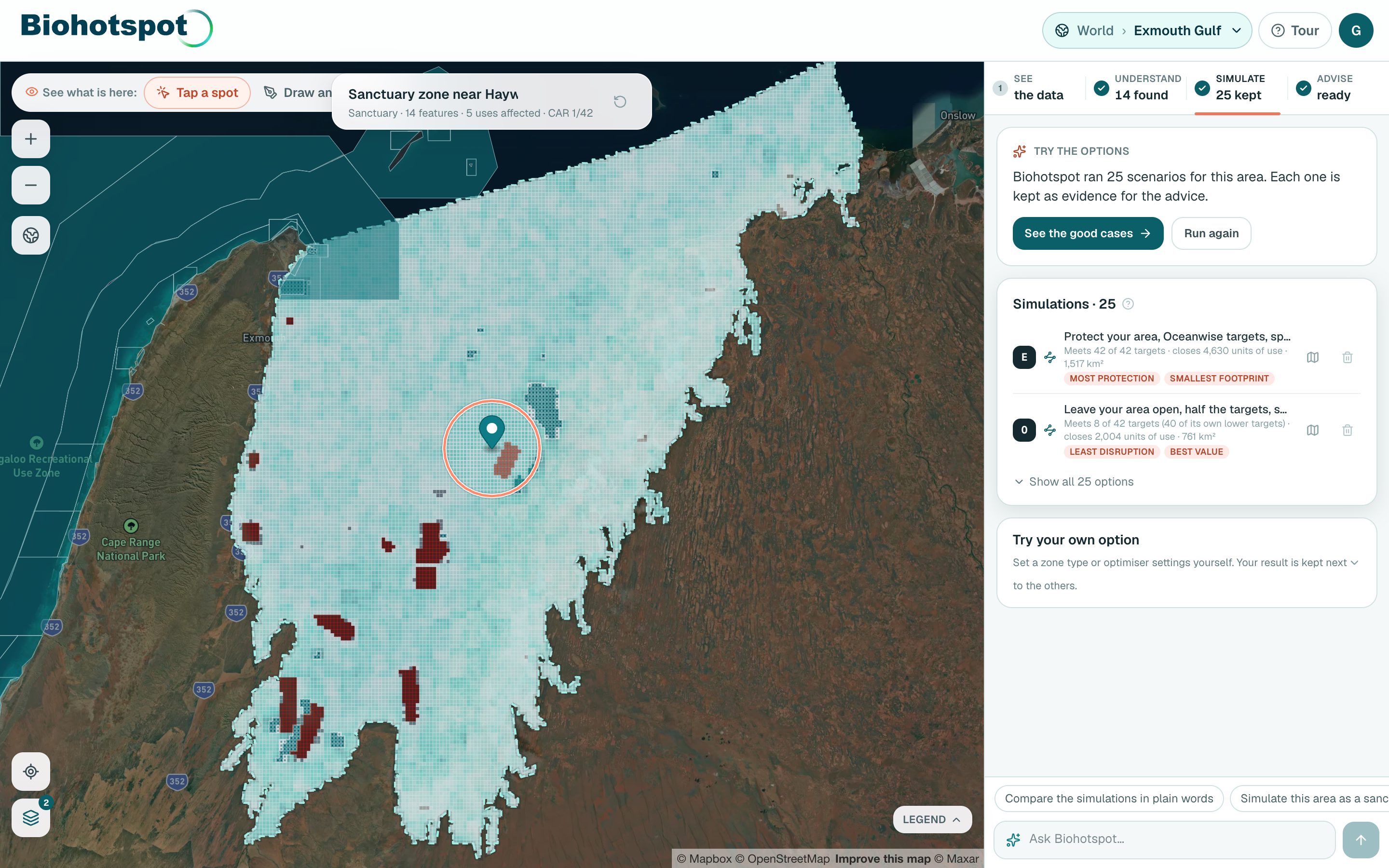 Biohotspot: Let Biohotspot try the options